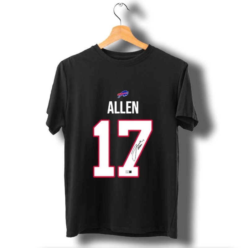 Buffalo Bills Allen 17 Signature Jersey T Shirt 1 T Shirt 1
