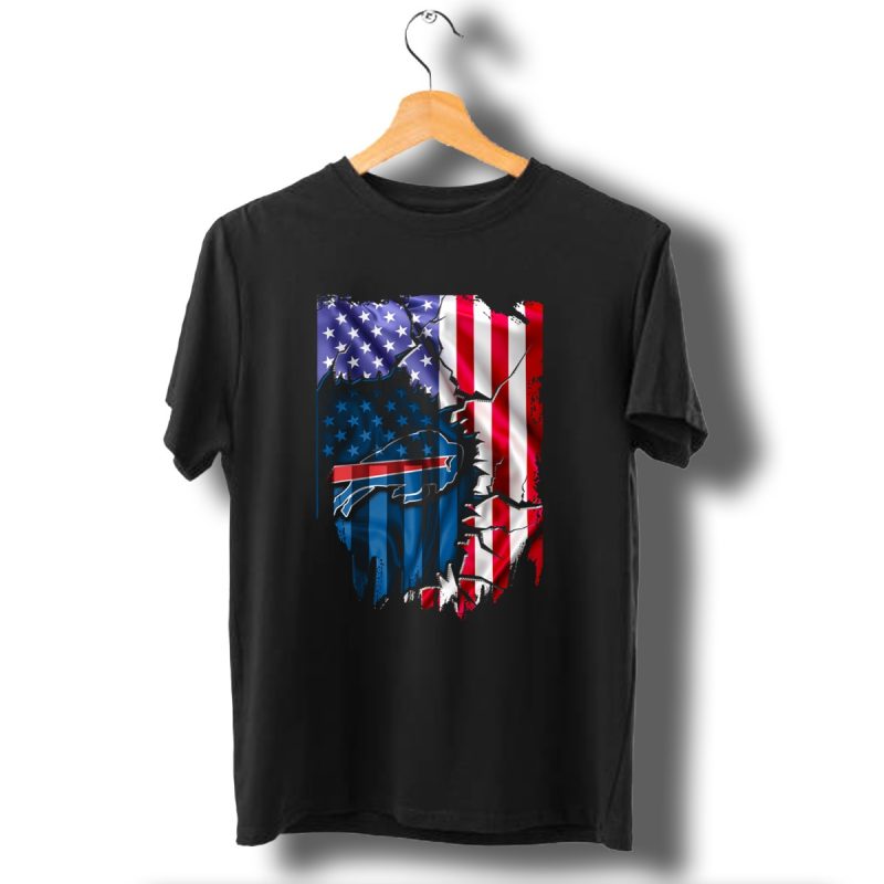 Buffalo Bills American Flag Cracked T Shirt 1 T Shirt 1