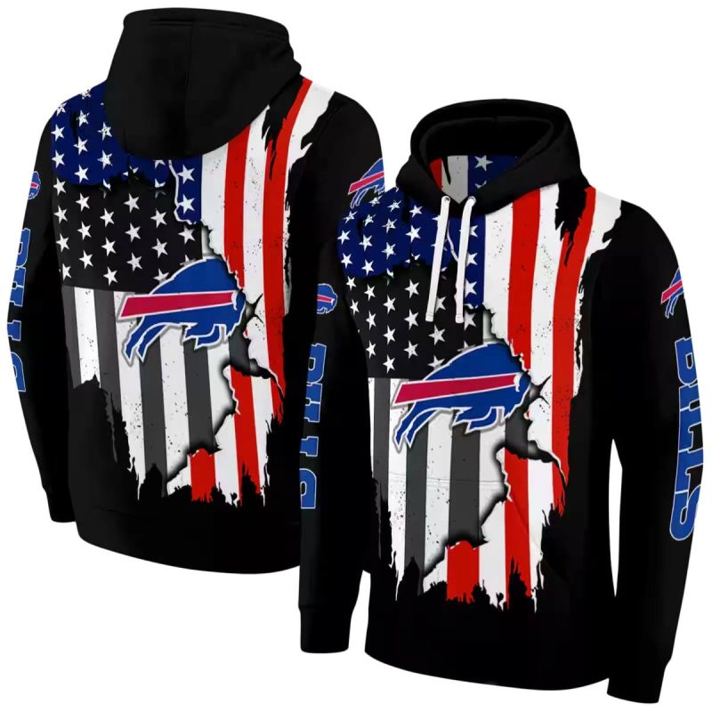 Buffalo Bills American Pride Black Aop Hoodie 1
