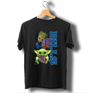 Buffalo Bills Baby Groot And Baby Yoda Football T-Shirt