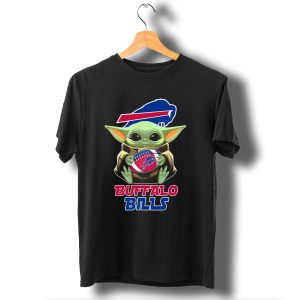 Buffalo Bills Baby Yoda Holding Football T-Shirt