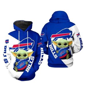 Buffalo Bills Baby Yoda Hug Ball AOP Hoodie