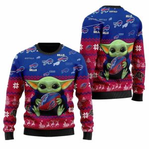 Buffalo Bills Baby Yoda Hug Ball Ugly Sweater