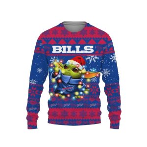 Buffalo Bills Baby Yoda Star Wars Christmas Light Up Ugly Sweater