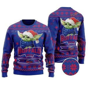 Buffalo Bills Baby Yoda With Santa Hat Funny Ugly Sweater