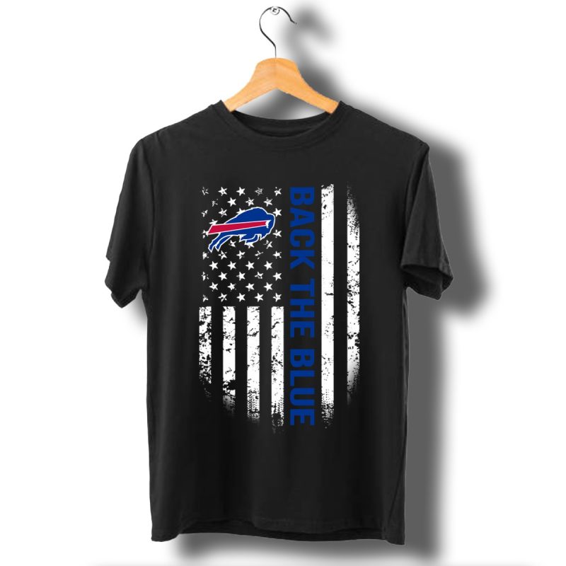 Buffalo Bills Back The Blue With Flag American T Shirt T Shirt 1