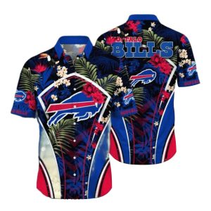 Buffalo Bills Big Logo Tropical Floral Hawaiian Shirt