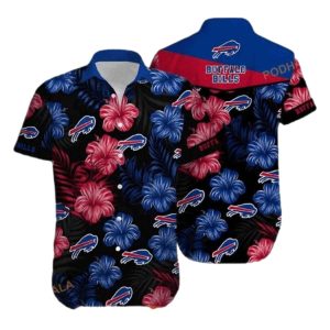 Buffalo Bills Black And Blue Hibiscus Tropical Hawaiian Shirt
