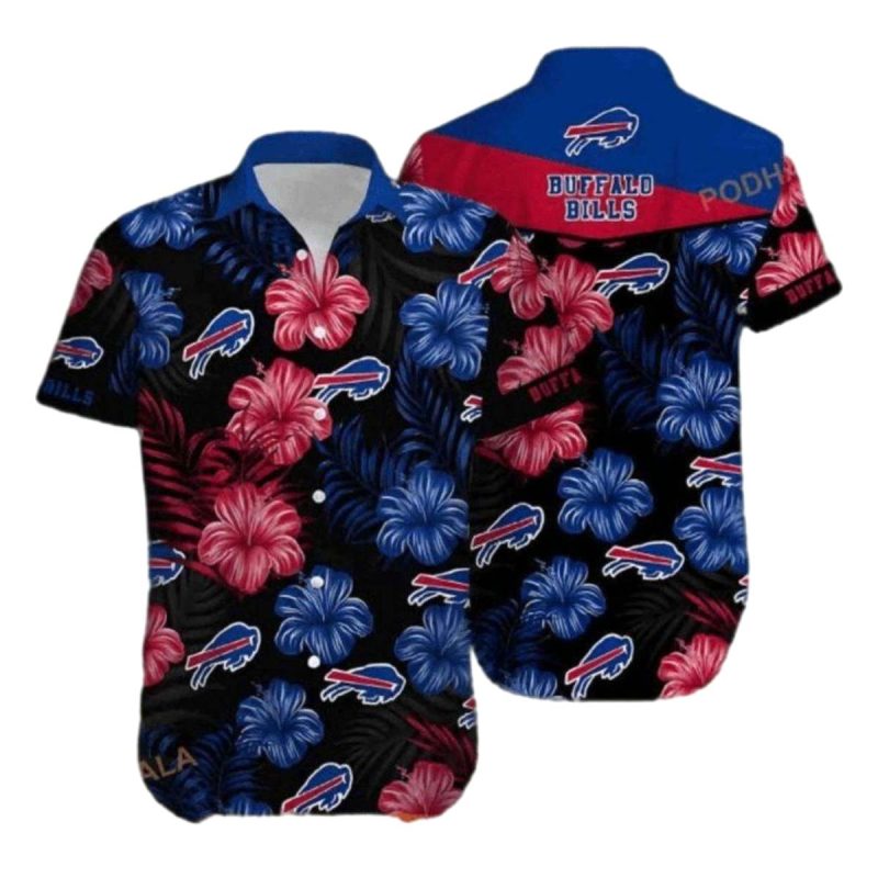 Buffalo-Bills-Black-And-Blue-Hibiscus-Tropical-Hawaiian-Shirt-1 Buffalo Bills Black And Blue Hibiscus Tropical Hawaiian Shirt 1