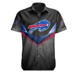 Buffalo Bills Black Metallic Textured Pattern Hawaiian Shirt