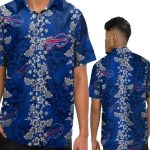 Buffalo Bills Blue Floral With Bold Logo Hawaiian Shirt