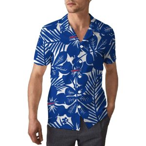 Buffalo Bills Blue Flower Pattern Beach Gift For Friend Hawaiian Shirt