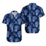 Buffalo Bills Blue Skull And Roses Pattern Hawaiian Shirt