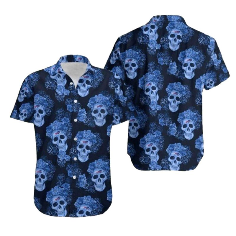 Buffalo-Bills-Blue-Skull-And-Roses-Pattern-Hawaiian-Shirt-1 Buffalo Bills Blue Skull And Roses Pattern Hawaiian Shirt 1