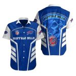 Buffalo Bills Blue Streak Skull Hawaiian Shirt