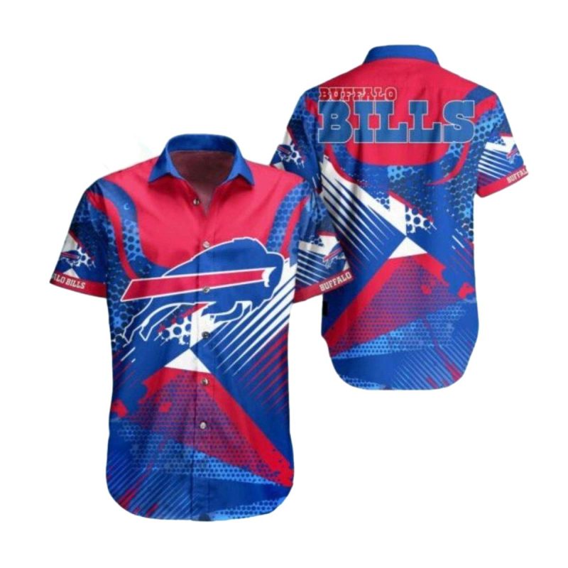 Buffalo Bills Bold Geometric Red And Blue Pattern Hawaiian Shirt 1