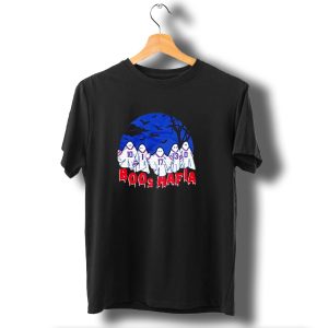 Buffalo Bills Boos Mafia Halloween Ghost Players With Bats And Trees T-Shirt