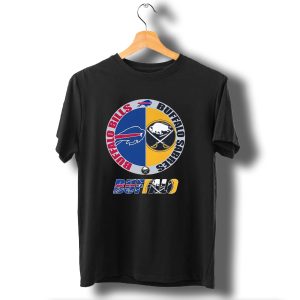 Buffalo Bills Buffalo Sabres Dual Logo Buffalo Text T-Shirt