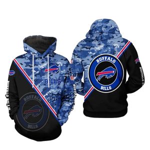 Buffalo Bills Camo And Black Pattern AOP Hoodie