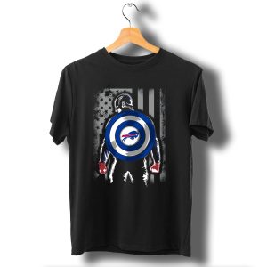 Buffalo Bills Captain America Flag Shield T-Shirt