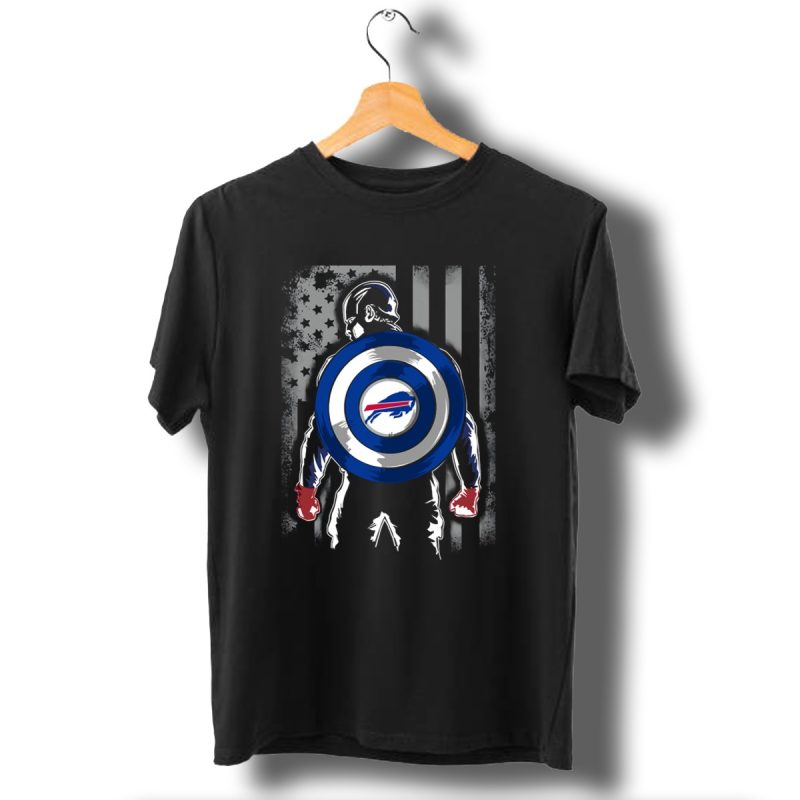Buffalo Bills Captain America Flag Shield T Shirt 1 T Shirt 1