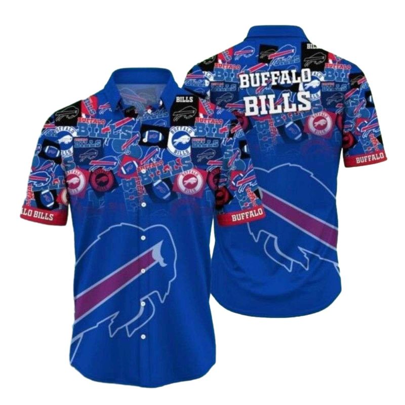 Buffalo Bills Characters Blue Hawaiian Shirt 1