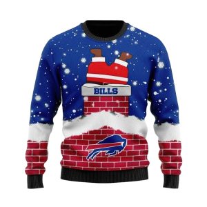 Buffalo Bills Chimney Santa Hat Funny Ugly Sweater