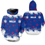Buffalo Bills Christmas Blue And White Pattern AOP Hoodie