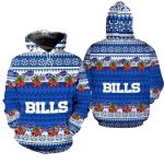 Buffalo Bills Christmas Football Nfl Blue And White Pattern AOP Hoodie