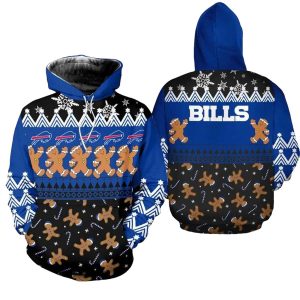 Buffalo Bills Christmas Gingerbread Man Football AOP Hoodie