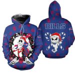 Buffalo Bills Christmas Jack Skellington Santa Claus Football AOP Hoodie