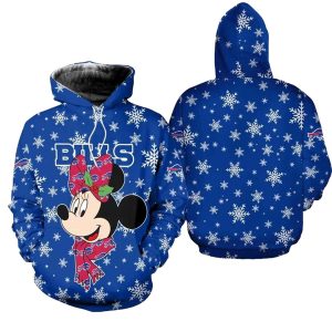 Buffalo Bills Christmas Minnie Mouse Football AOP Hoodie