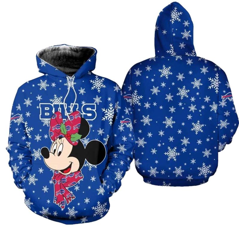 Buffalo Bills Christmas Minnie Mouse Football Aop Hoodie 1