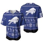 Buffalo Bills Christmas Pattern Baseball Jersey