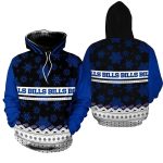 Buffalo Bills Christmas Pattern Black Blue And White AOP Hoodie