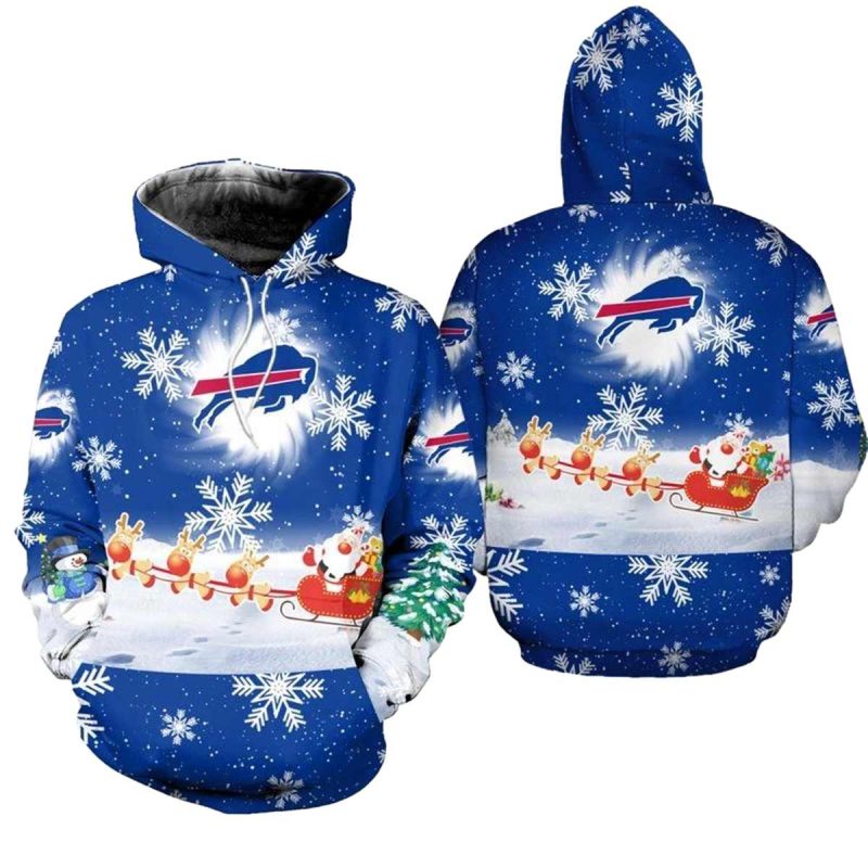 Buffalo Bills Christmas Pattern Football Aop Hoodie 1