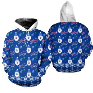 Buffalo Bills Christmas Pattern Santa Clause Football AOP Hoodie