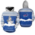 Buffalo Bills Christmas Pattern Snowman Football AOP Hoodie