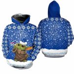 Buffalo Bills Christmas Pattern Yoda Football AOP Hoodie
