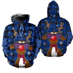 Buffalo Bills Christmas Reindeer Sunglasses Funny AOP Hoodie
