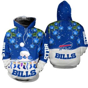 Buffalo Bills Christmas Santa Football AOP Hoodie