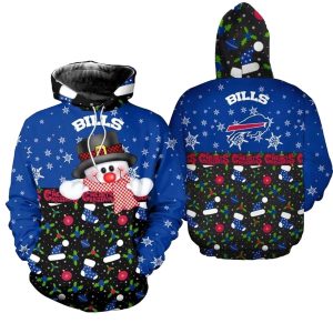 Buffalo Bills Christmas Snowman Football AOP Hoodie