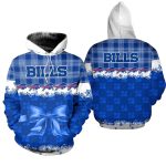 Buffalo Bills Christmas Snowman Snowflakes Football AOP Hoodie