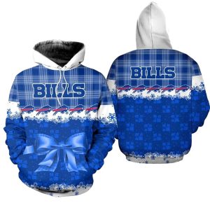 Buffalo Bills Christmas Snowman Snowflakes Football AOP Hoodie