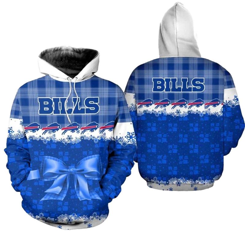 Buffalo Bills Christmas Snowman Snowflakes Football Aop Hoodie 1