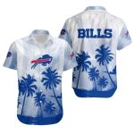 Buffalo Bills Coconut Palm Trees And White Gradient Hawaiian Shirt