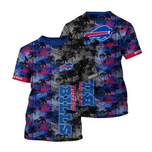 Buffalo Bills Coconut Trees Summer Pattern AOP T-Shirt