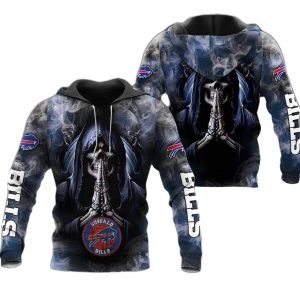 Buffalo Bills Death Smoke Graphic Gift For Fans AOP Hoodie