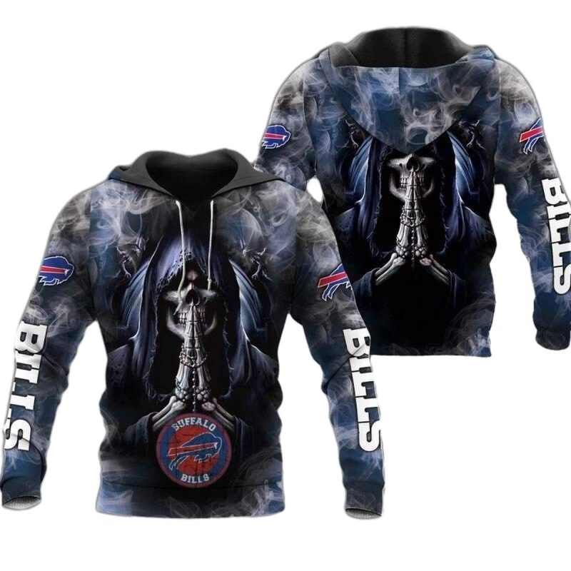 Buffalo Bills Death Smoke Graphic Gift For Fans Aop Hoodie 1