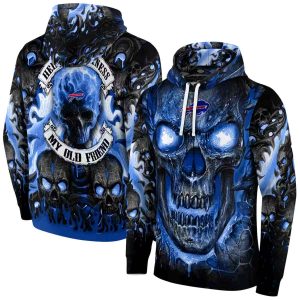 Buffalo Bills Demonic Skull Blue Black AOP Hoodie